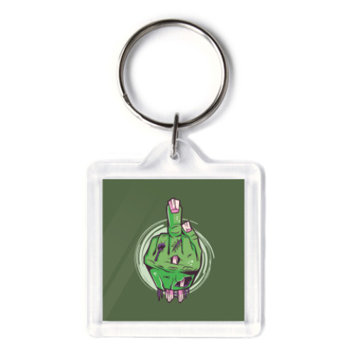 Брелок с принтом Средний палец мертвеца