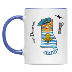 Двухцветная кружка кот Десантий  из серии 'Military cats'