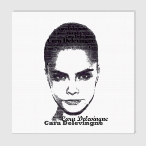 Холст с принтом Cara Delevingne/Кара Делевинь