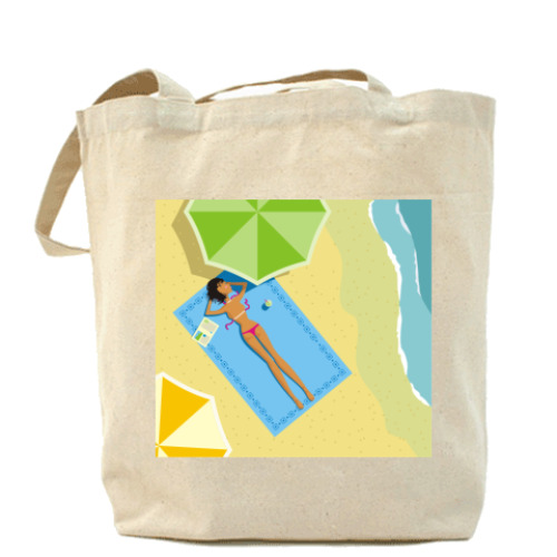 Сумка шоппер с принтом пляж