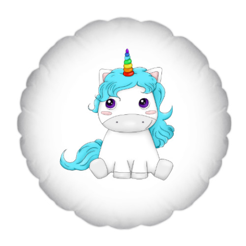 Подушка с принтом Милый единорожка