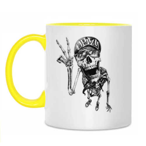 Кружка с принтом Thrash-скелет