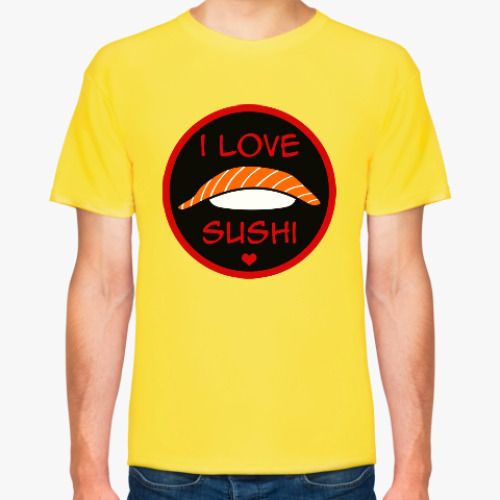Футболка с принтом Я люблю суши