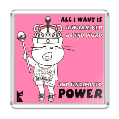 Магнит с принтом CAT's POWER!