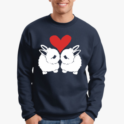 Свитшот с принтом Влюблённые кролики