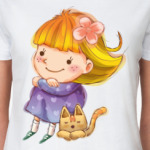 Девочка и котенок