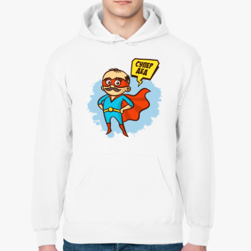 Толстовка худи с принтом СУПЕР ДЕД