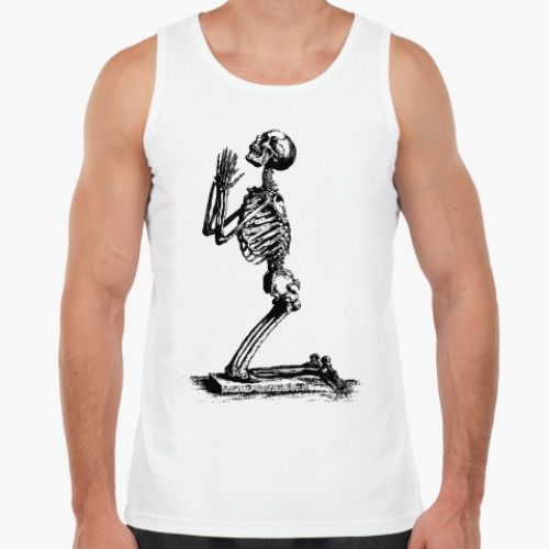 Майка с принтом  скелет