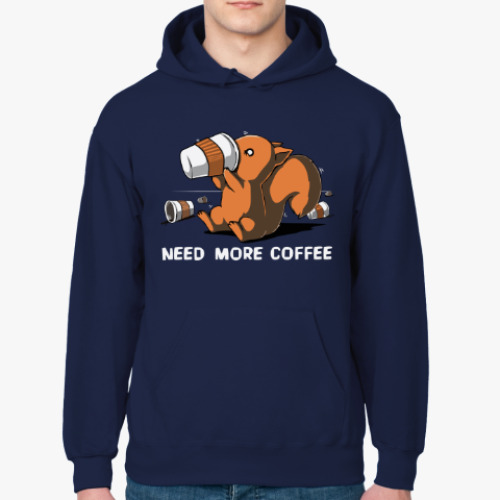 Толстовка худи с принтом Squirrel & caffeine