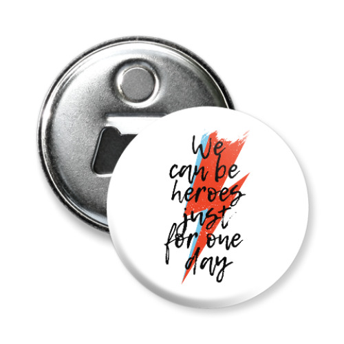 Магнит-открывашка с принтом Heroes. Дэвид Боуи