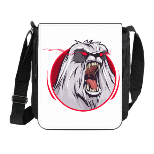 Сумка на плечо (мини-планшет) с принтом Work harder. Йети