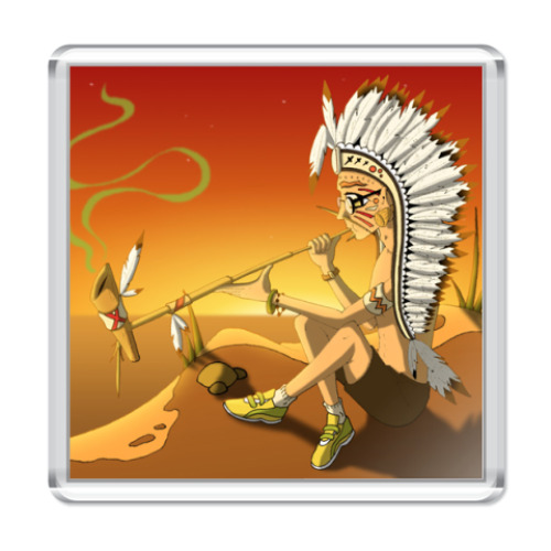 Магнит с принтом  'Трубка мира'