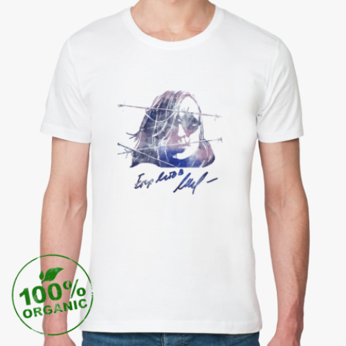 Футболка из органик-хлопка с принтом Егор Летов -ГрОб