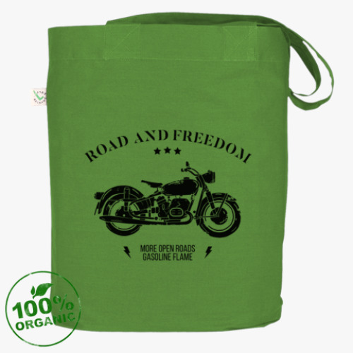 Сумка шоппер с принтом Король дорог (мотоцикл)