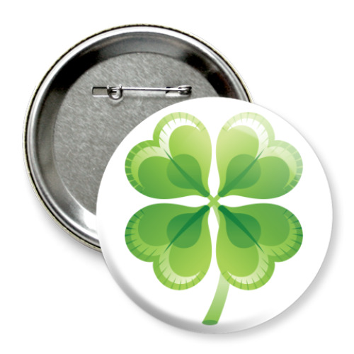 Значок 75мм с принтом Клевер