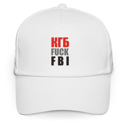 Кепка бейсболка с принтом КГБ fuck FBI