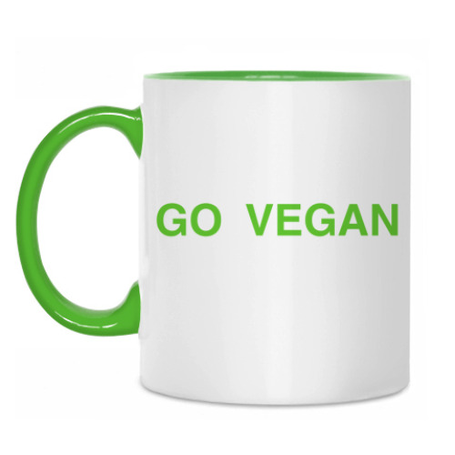 Кружка с принтом Go Vegan