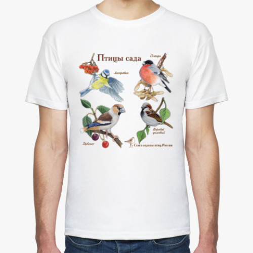 Футболка с принтом Птицы сада