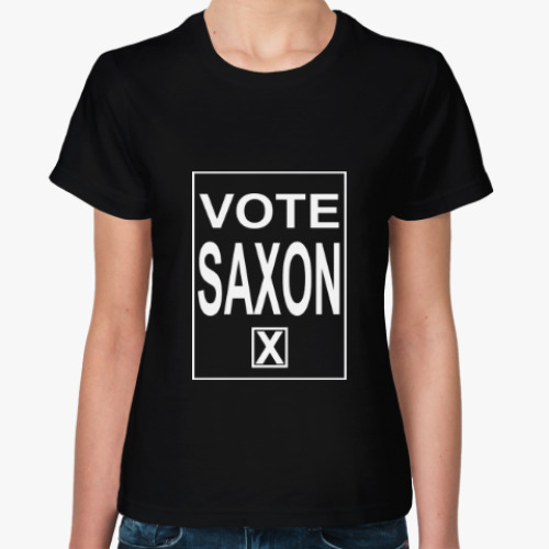 Женская футболка с принтом Vote Saxon Доктор Кто