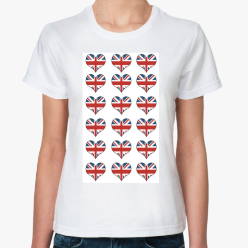Классическая футболка с принтом Hearts England