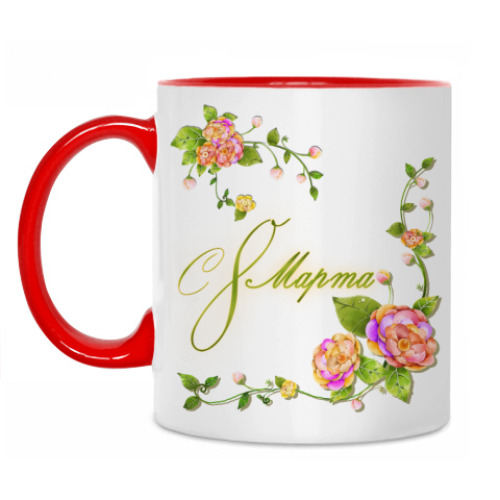 Кружка с принтом 8 Марта