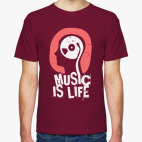 Классическая футболка Музыка это жизнь