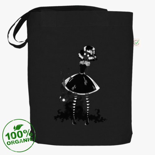 Сумка шоппер с принтом Black rabbit