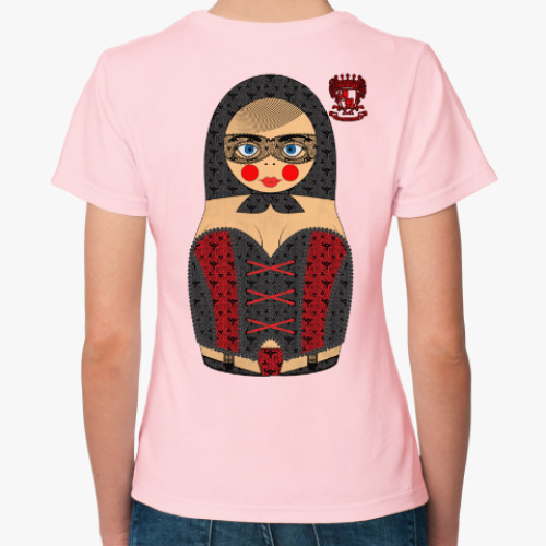 Женская футболка с принтом Корсетная Матрешка