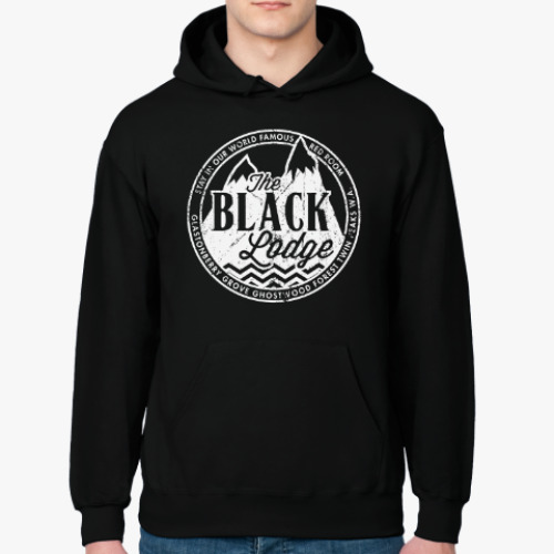 Толстовка худи с принтом Твин Пикс. Чёрный Вигвам