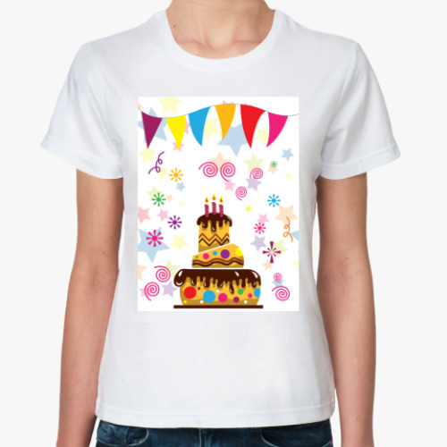 Классическая футболка с принтом Праздник