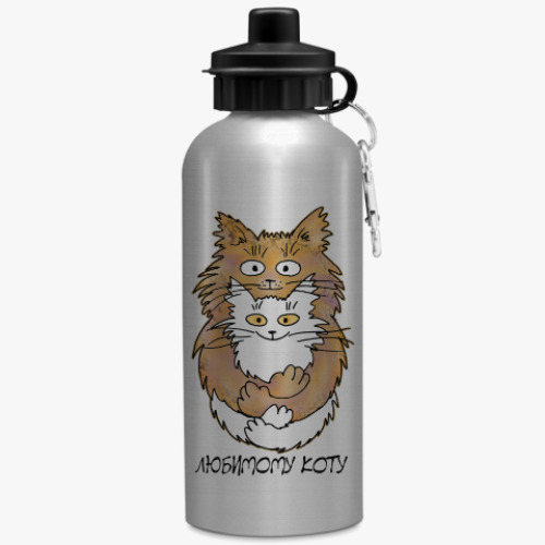 Бутылка с карабином (500 мл) с принтом Влюблённые