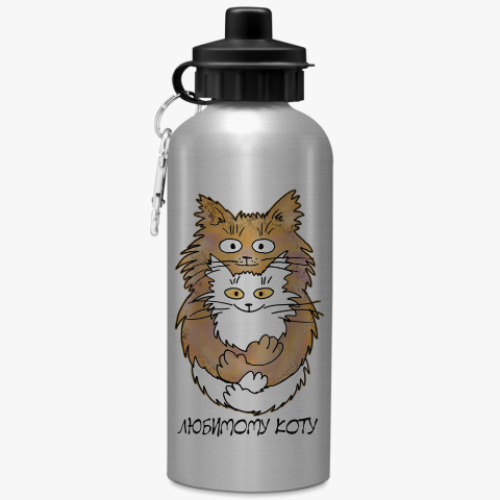 Бутылка с карабином (500 мл) с принтом Влюблённые