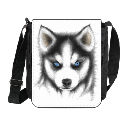 Сумка на плечо (мини-планшет) с принтом Сибирский хаски Siberian husky