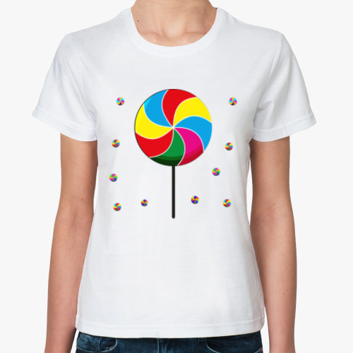 Классическая футболка с принтом Caramel on a stick