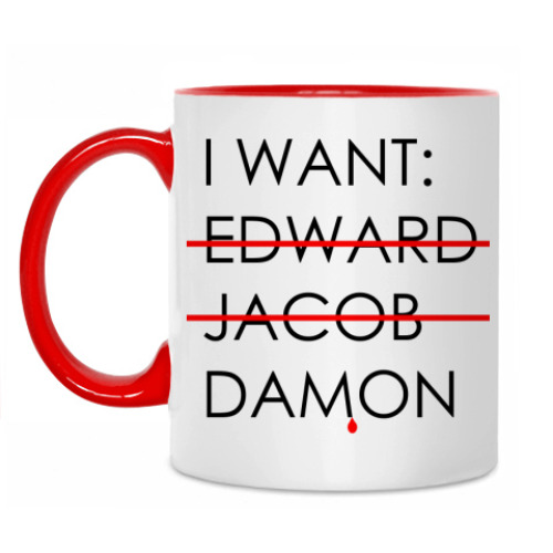 Кружка с принтом I want Damon
