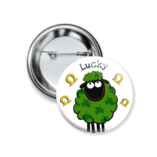 Значок 37мм с принтом Lucky
