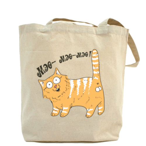 Сумка шоппер с принтом Рыжий кот