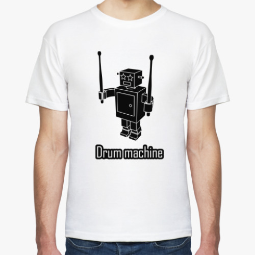 Футболка с принтом Drum machine black