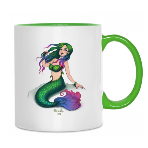 Кружка с принтом 'Готичная русалочка'