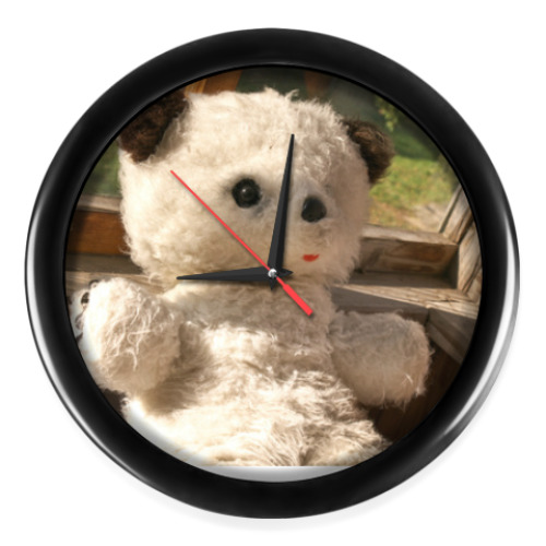 Настенные часы с принтом Осенний медвежонок