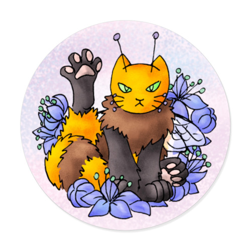 Виниловые наклейки с принтом Пчёлокот - делай хоба!