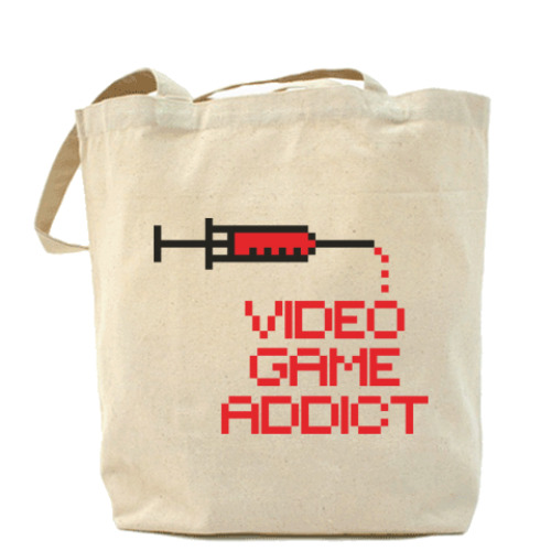 Сумка шоппер с принтом Video game addict
