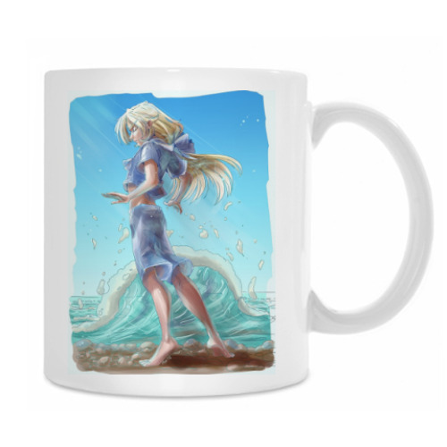 Кружка с принтом Слушая море