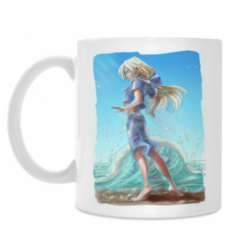 Кружка с принтом Слушая море