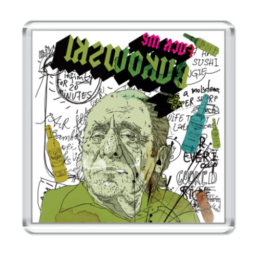 Магнит с принтом  'Буковски'