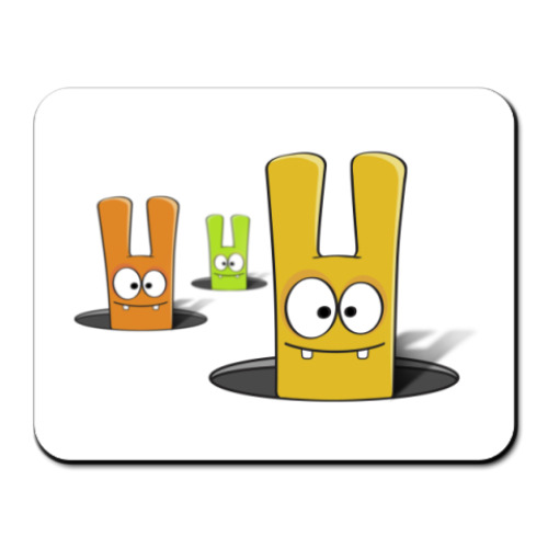 Коврик для мыши с принтом Зайцы