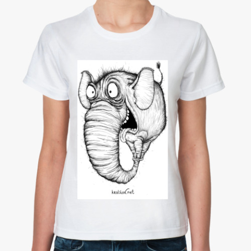 Классическая футболка с принтом  Цирковой слон