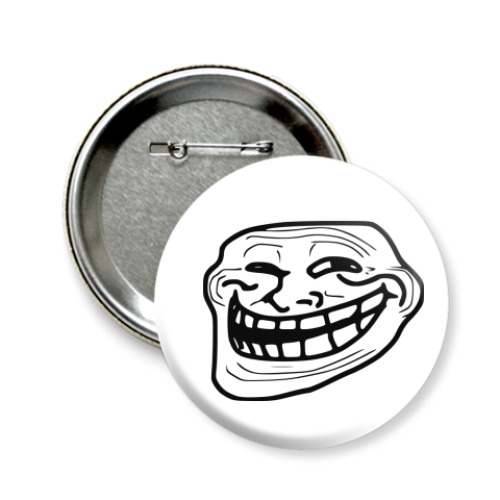 Значок 58мм с принтом  TrollFace!