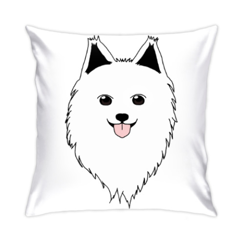 Подушка с принтом Улыбчивый Самоед