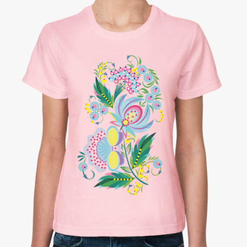 Женская футболка с принтом Акварель
